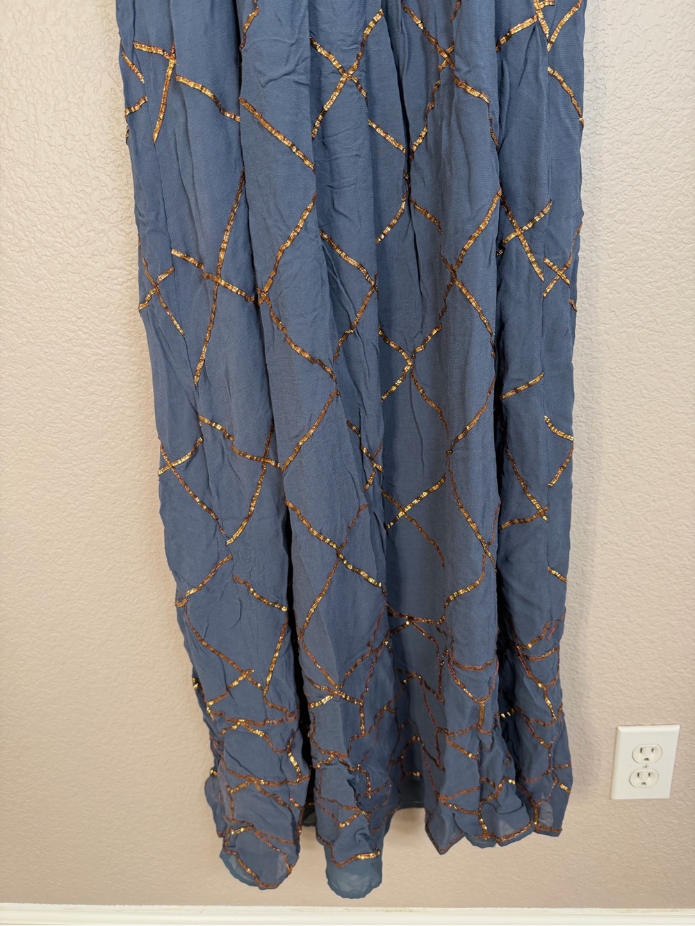 Free People Smoke & Mirrors Chiffon Embellished Maxi Dress size 10 RARE - Picture 12 of 13